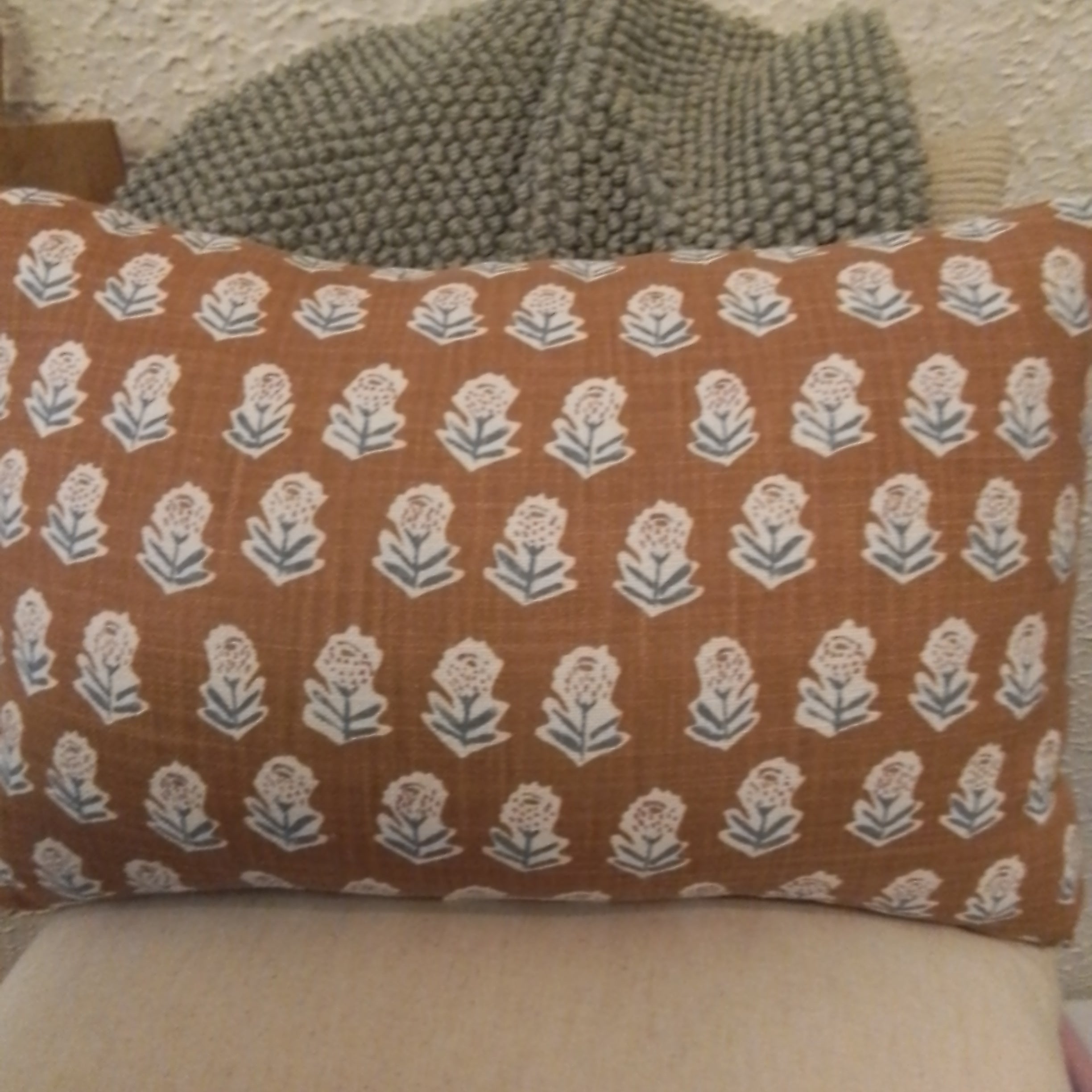 Toss Tan Pillow/blue pillow  2 styles