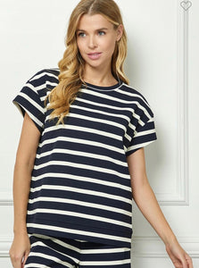 Navy and White Stripe Set