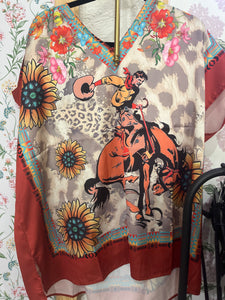 Cowboy Pattern Poncho