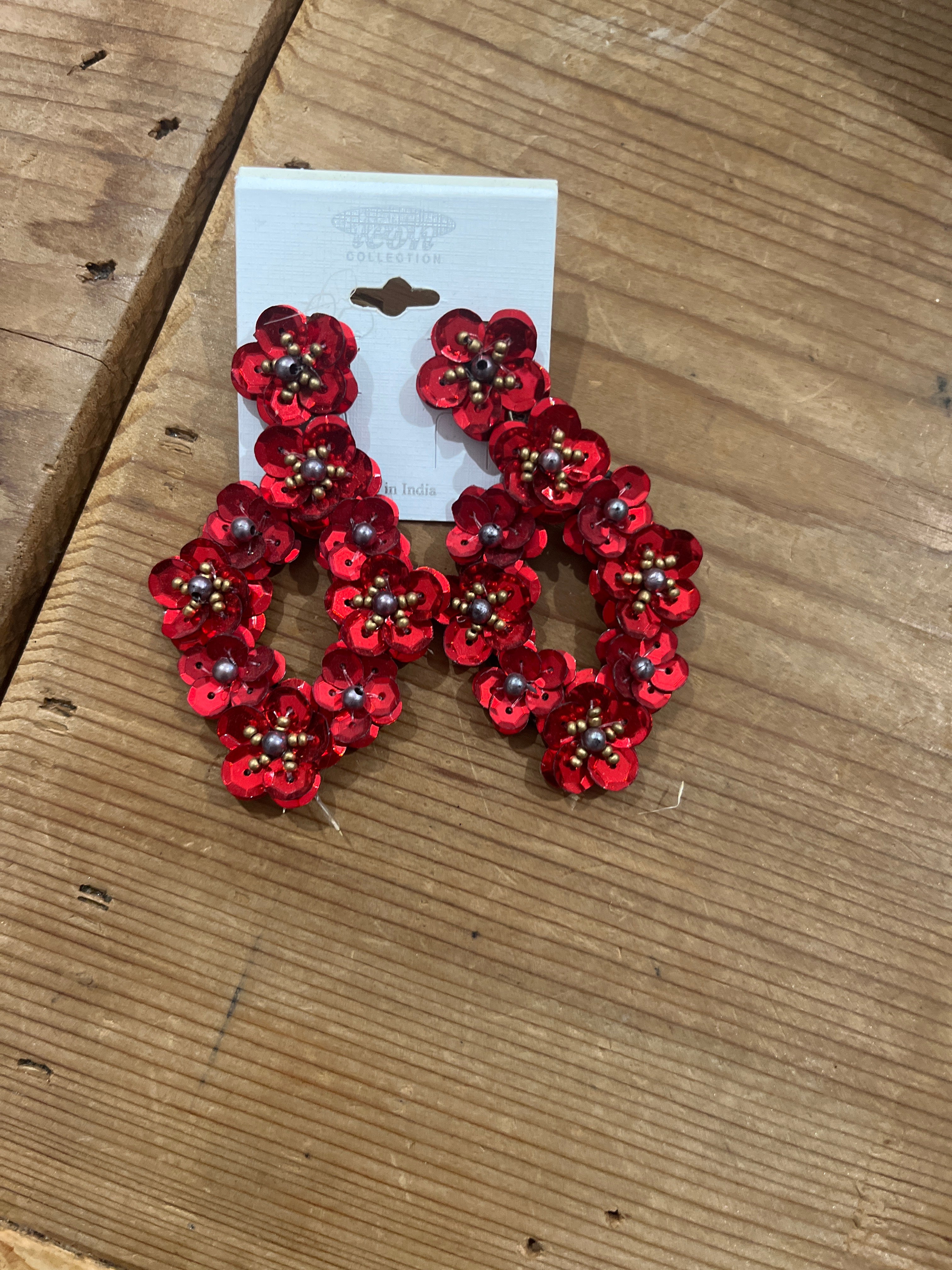 Red Sequin Earrings