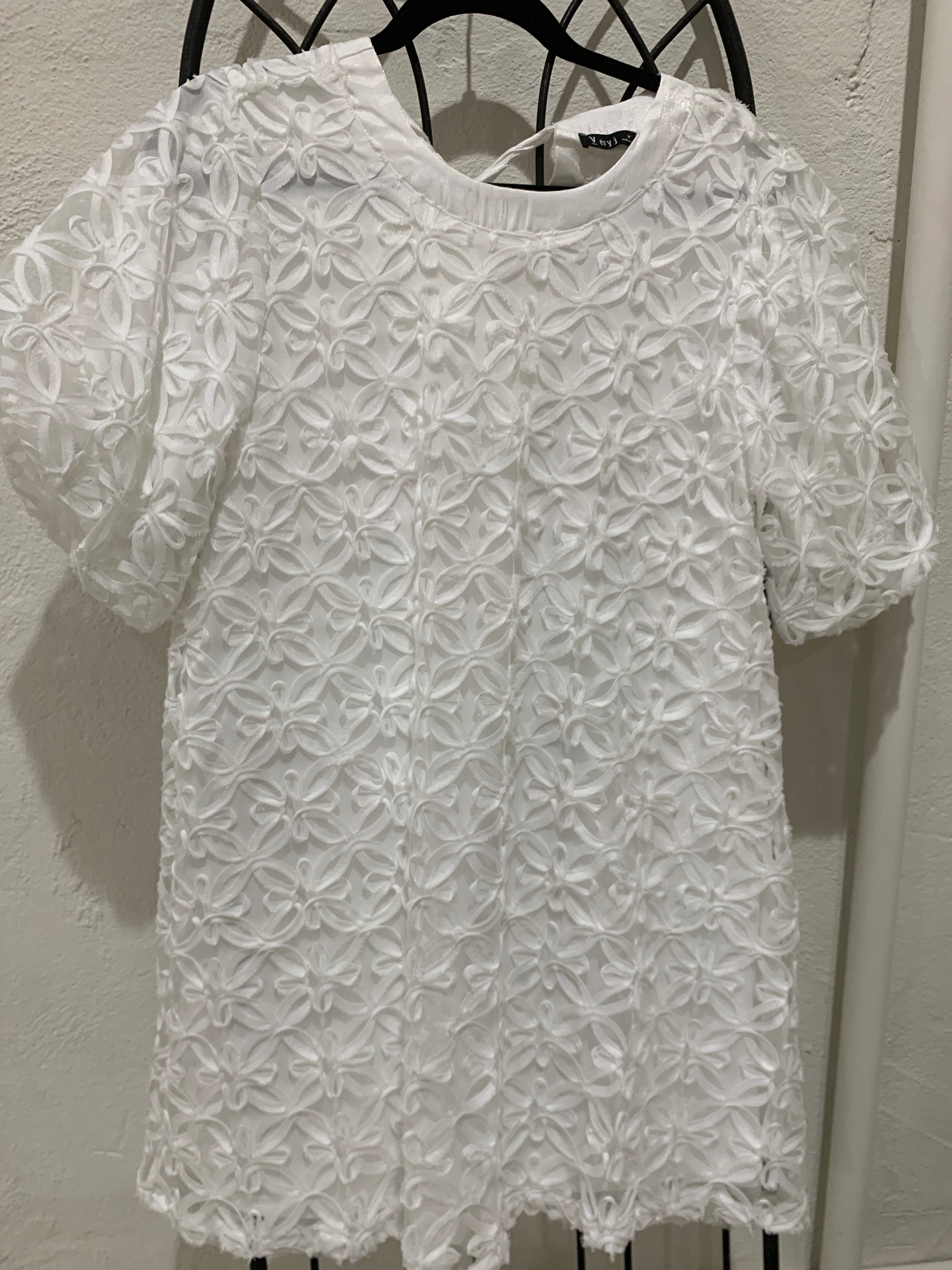 White Flower Mini Dress