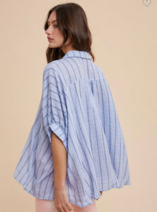 Annie Blue Stripe Shirt  S  M  L  XL