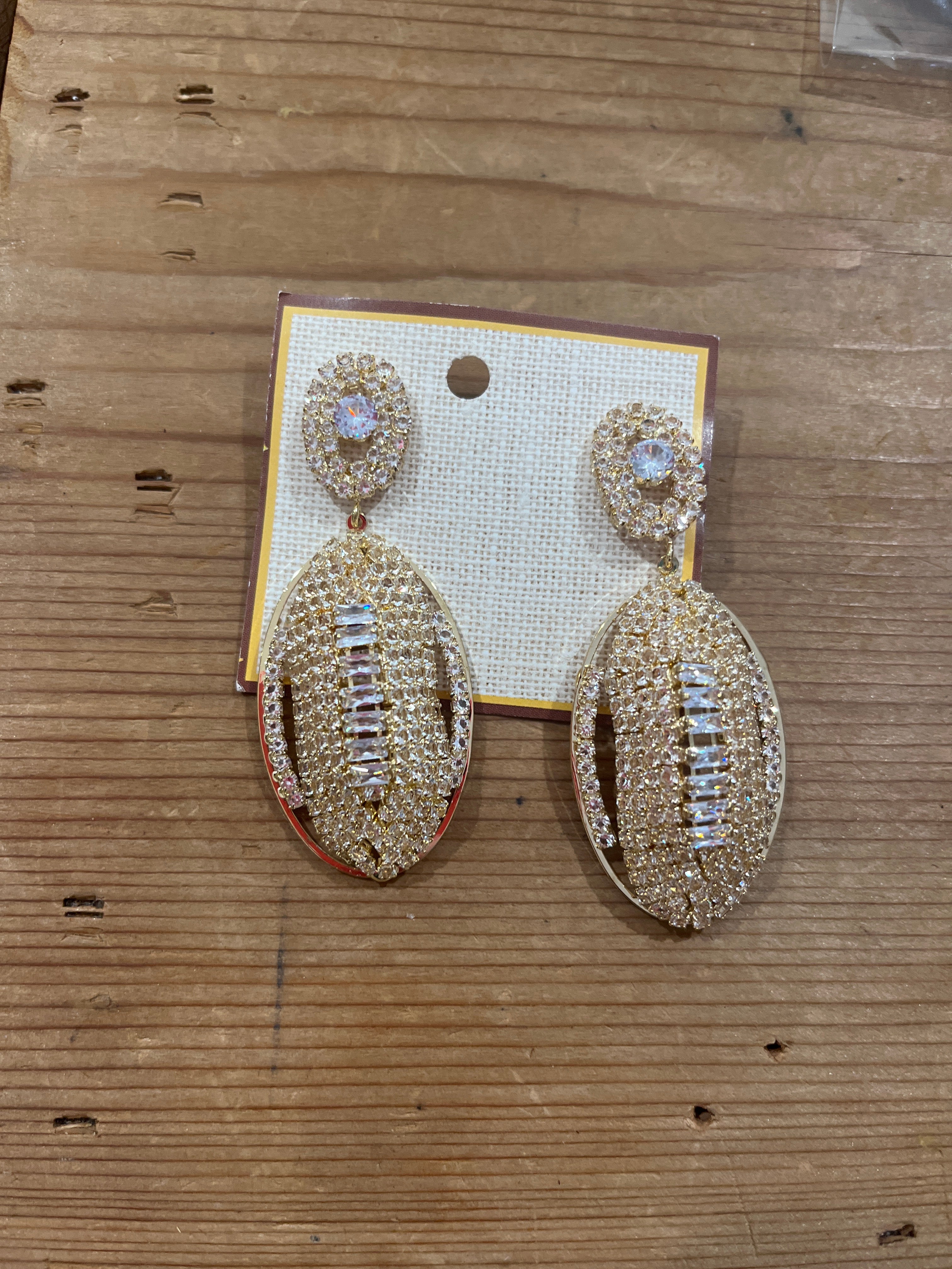 Football Gemmed Earrings