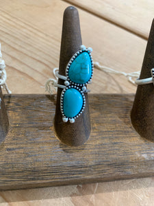 Turquoise Ring- Double Stack