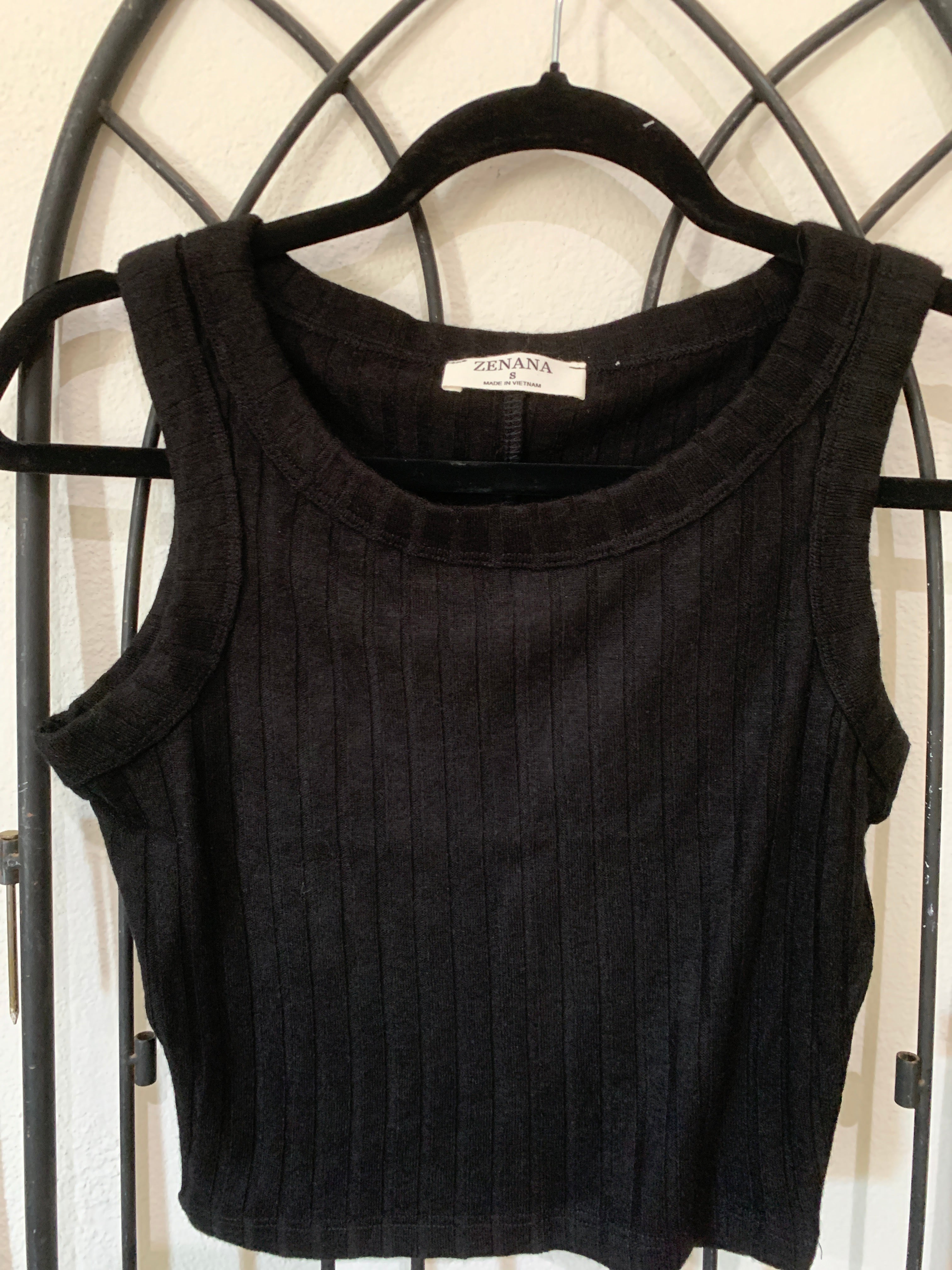 Ribbed Tank Black S M L