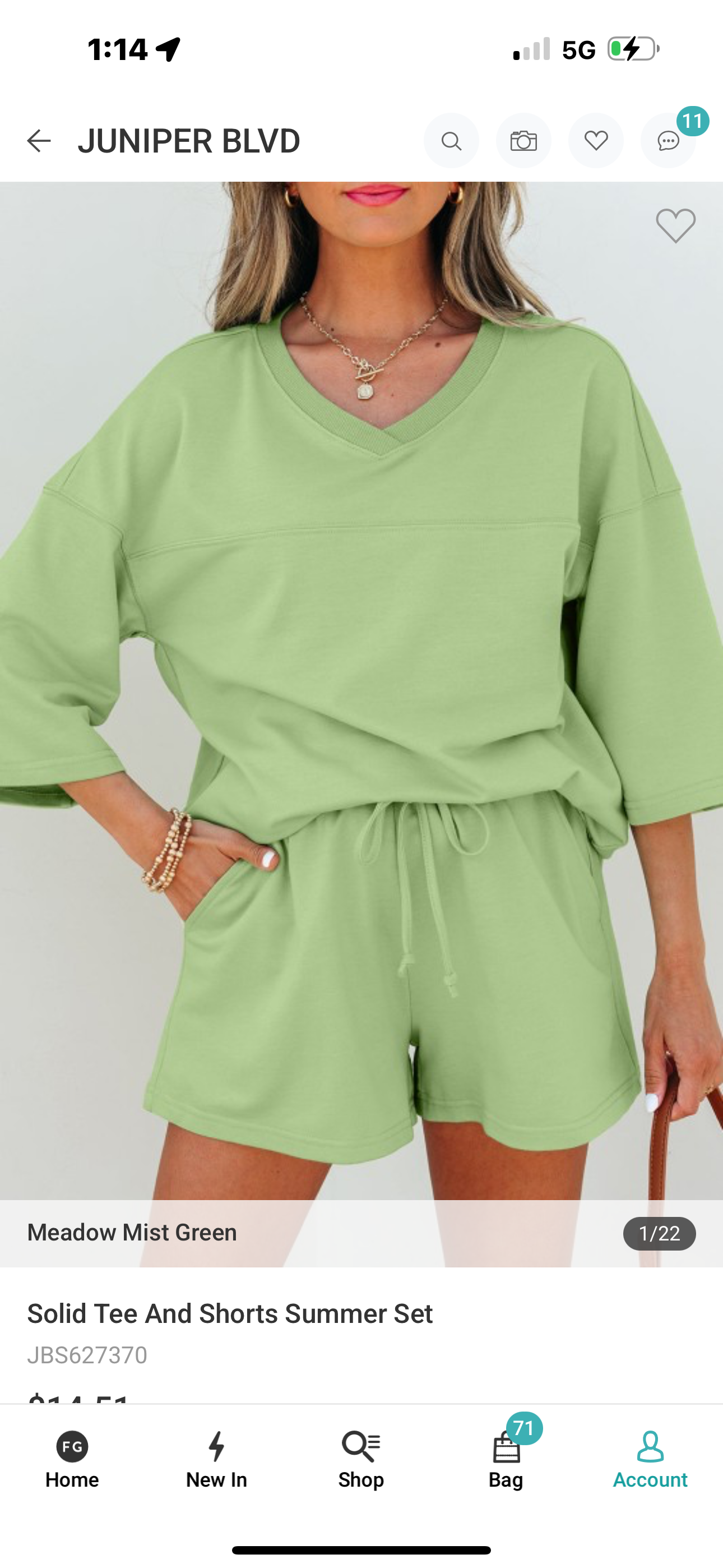 Solid Tee & Shorts Summer Set