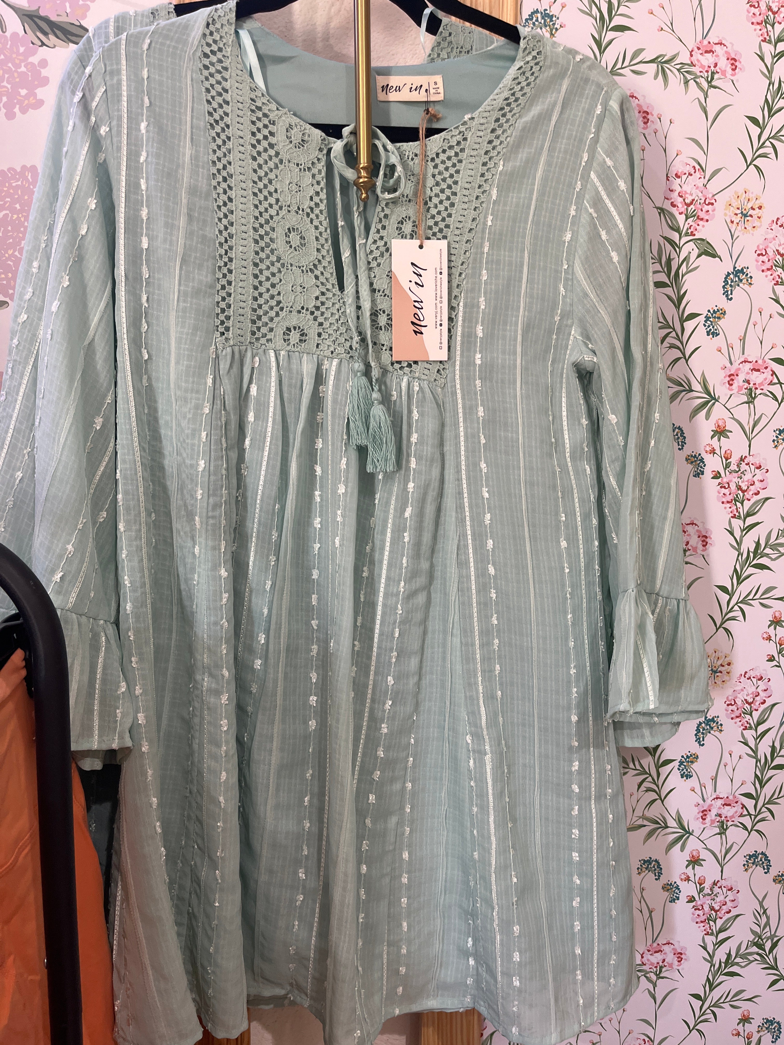 Sage Pattern Dress