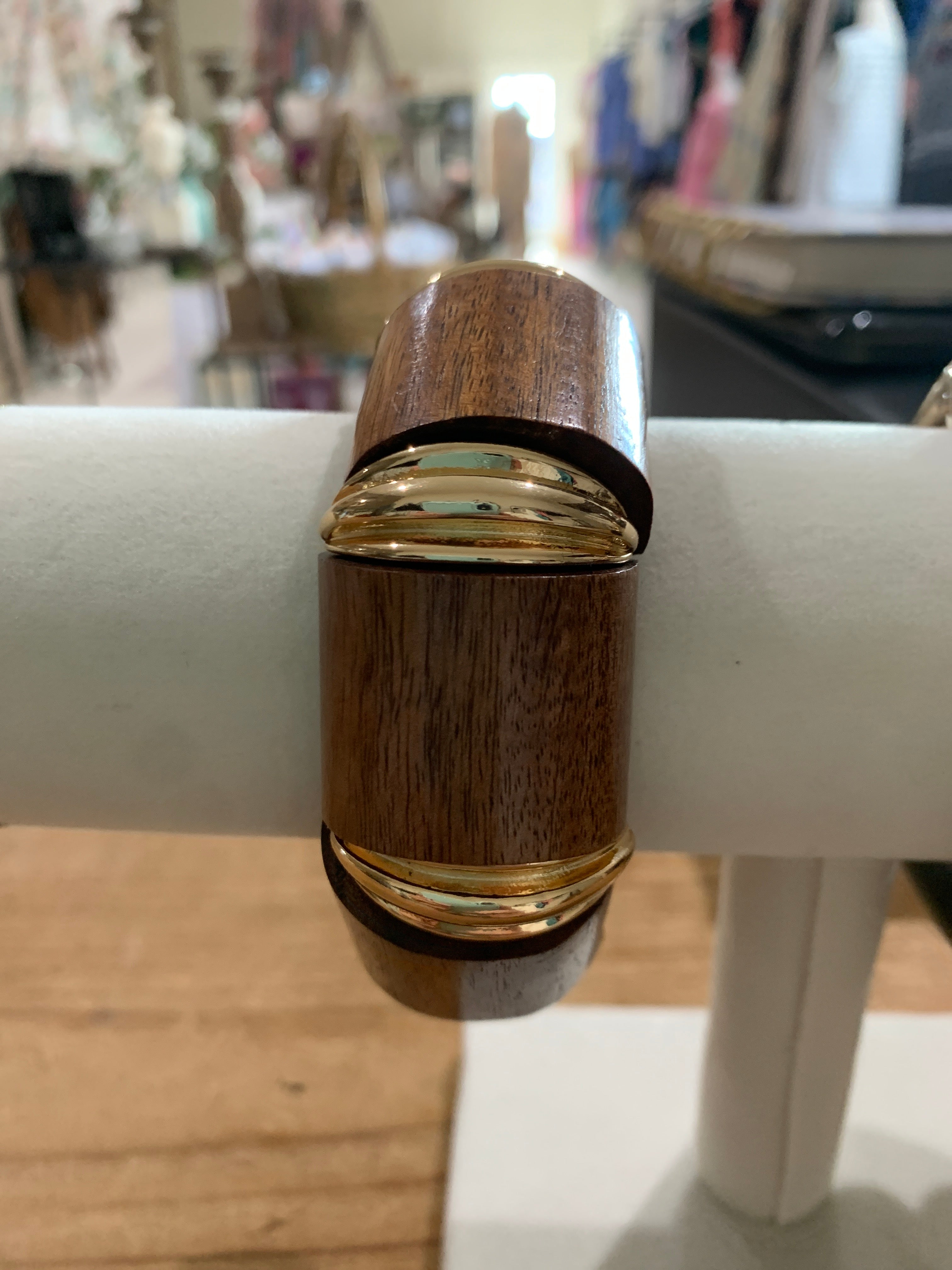 Wood/Gold Bangle