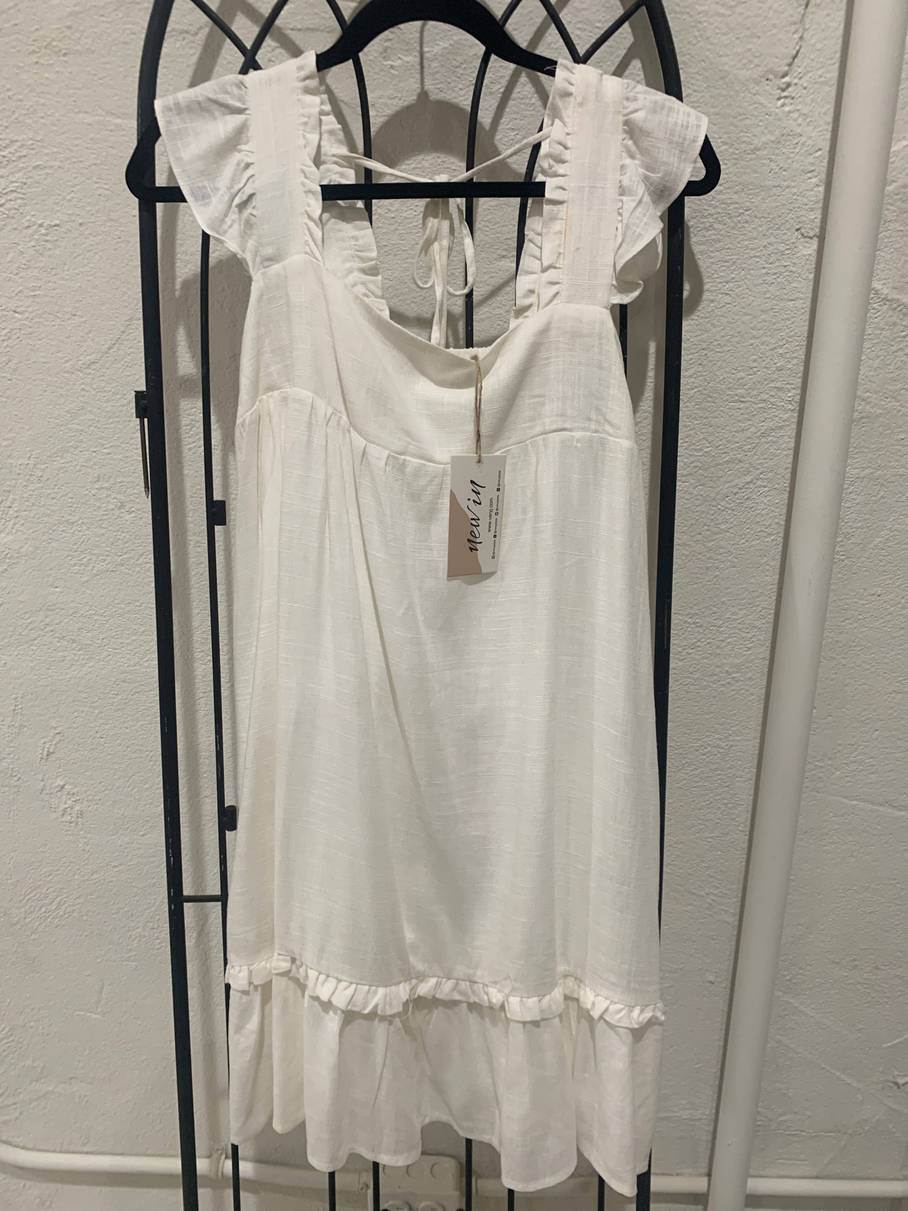 Linen Shift Dress-White