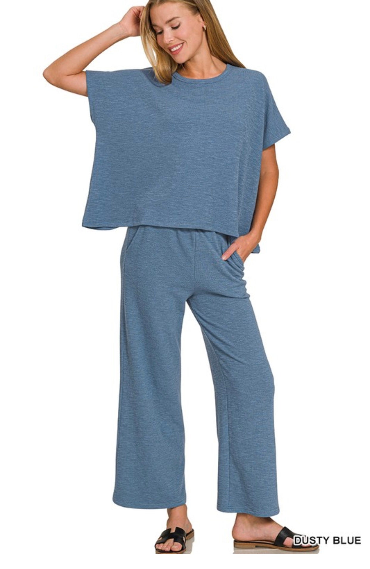 Dusty Blue Cotton Set- S M L