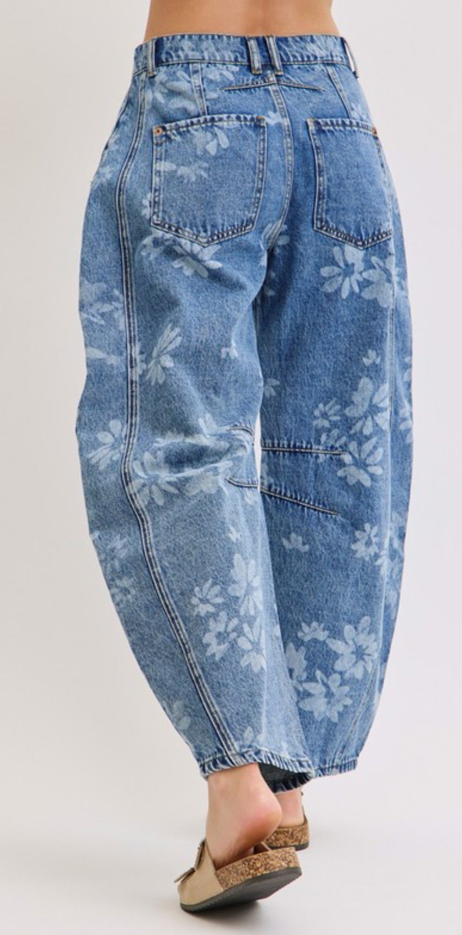 Floral Barrel Jeans