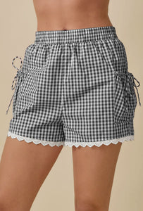 Black Gingham Short