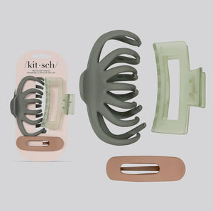 Kitsch Claw Clips- Olive