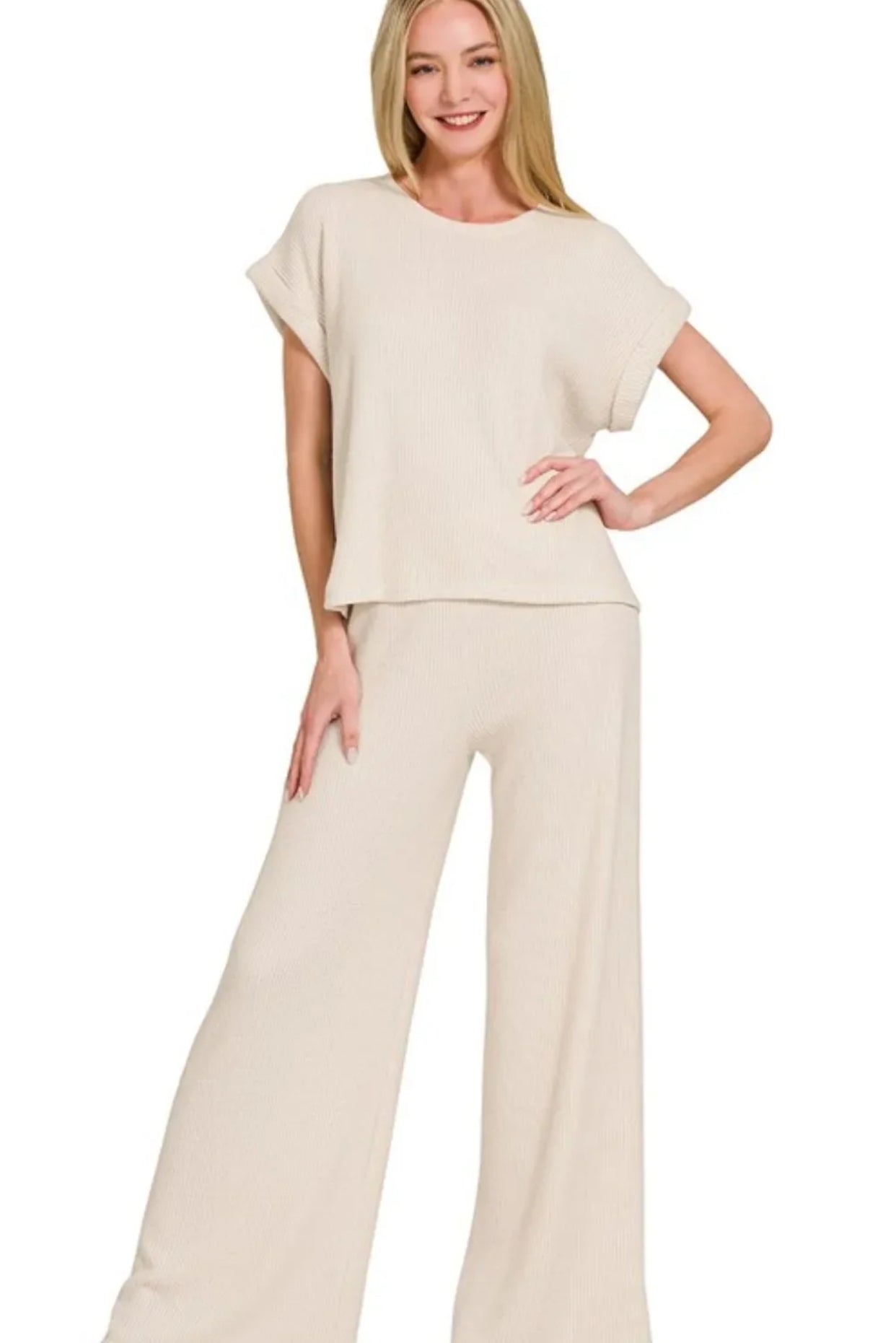 Rolled Sleeve Set- Tan S M L