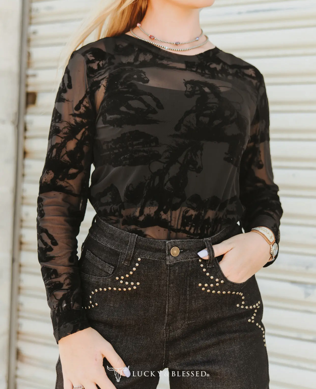 Black Burnout Lg Sleeve- S M L