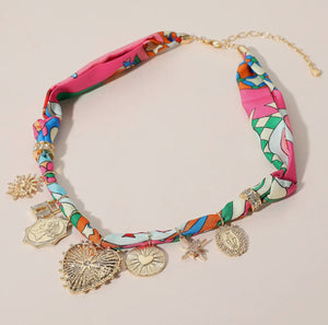 Scarf Necklace- Multiheart
