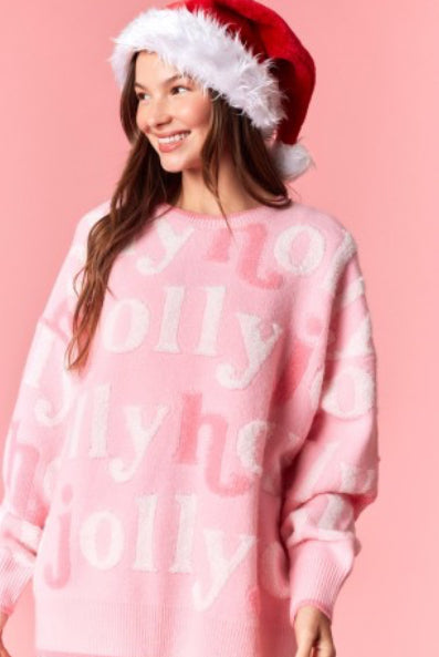 Candy Pink Holly Jolly Sweater