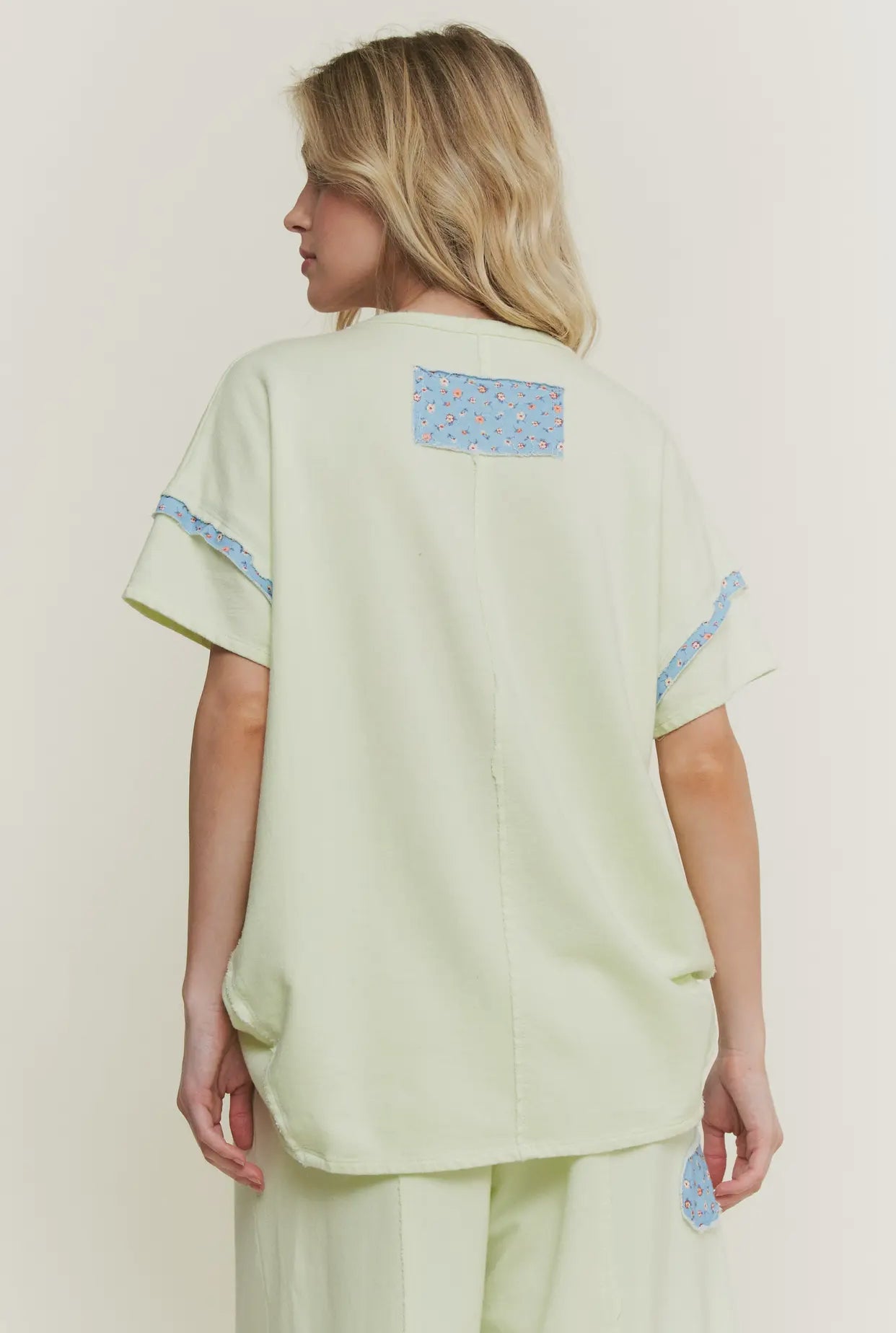 Flower Patch Top- Soft Lime