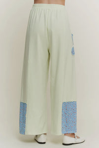 Flower Patch Pants- Soft Lime