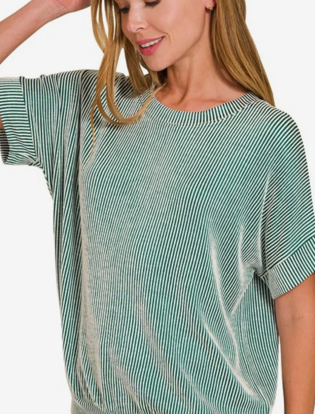 Ribbed Shirt-Green/White SM LXL