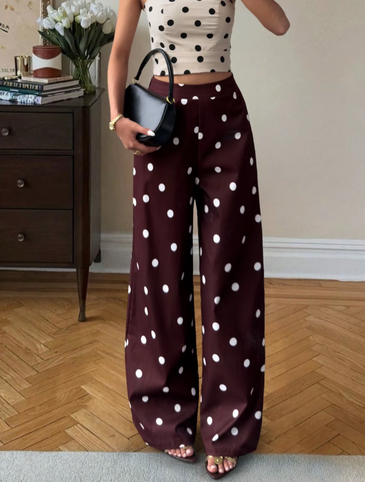 Chocolate Brown Polka Dot Pants