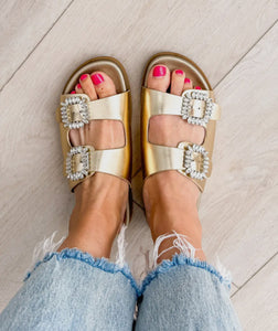 Rhinestone Buckle Slides