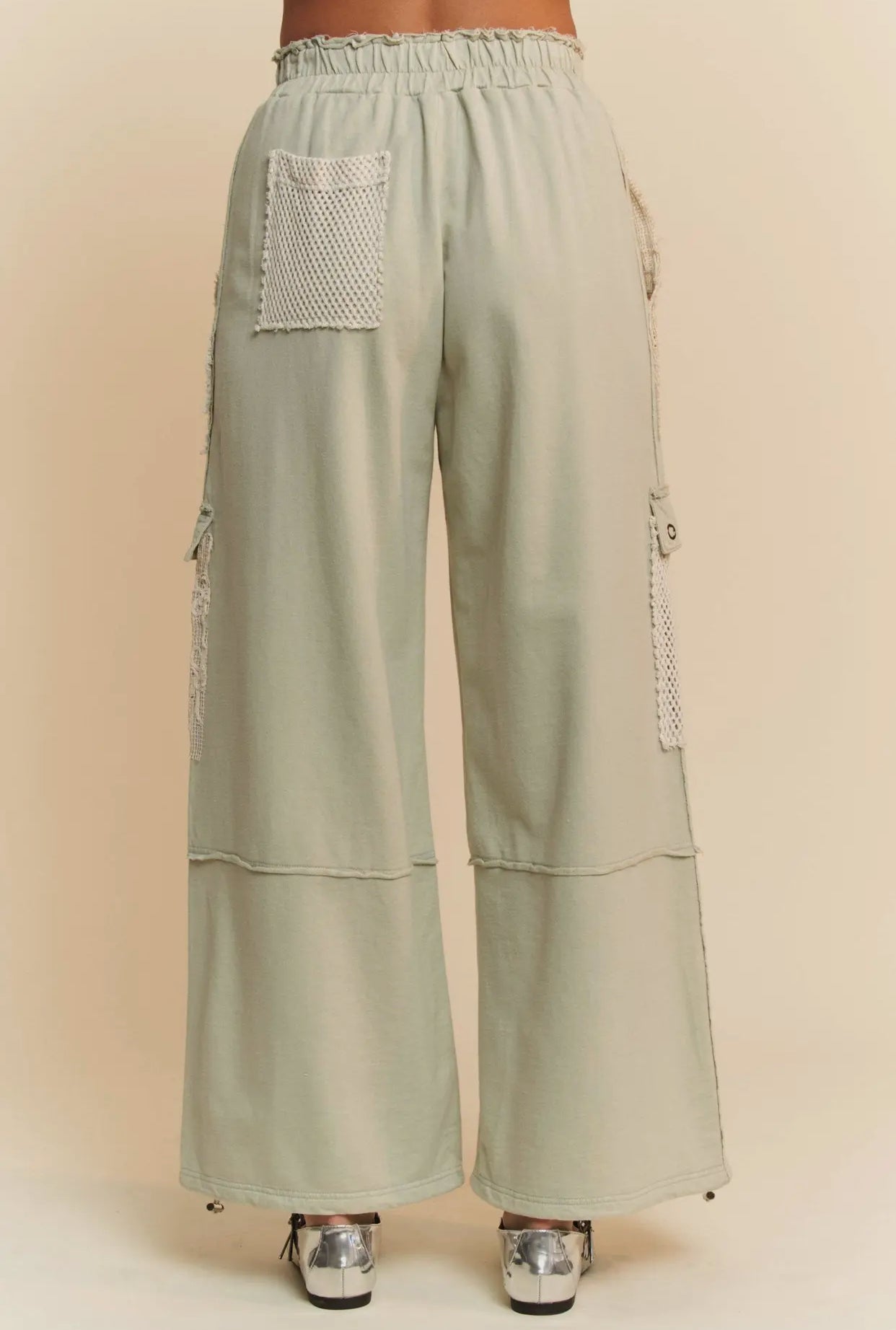 Lace Patchwork Bottoms-Sage