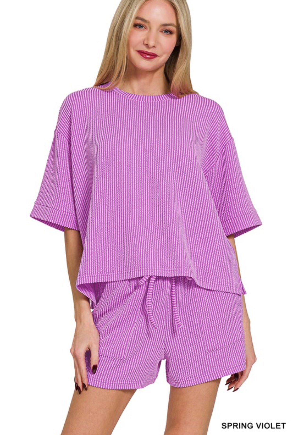 Ribbed Short Set- S M L