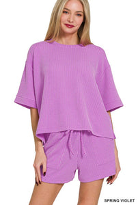 Ribbed Short Set- S M L