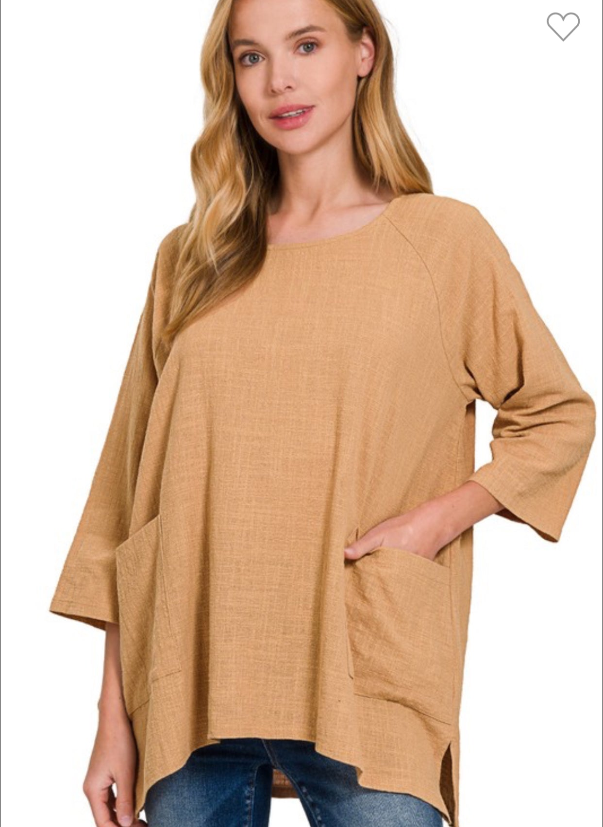 Linen Top- Camel