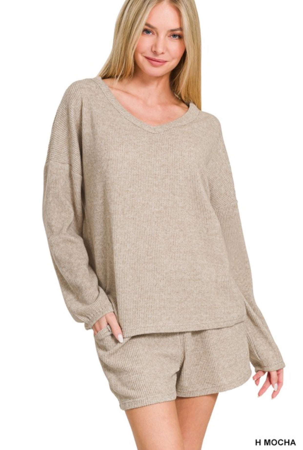 Ribbed Short Set- S M L