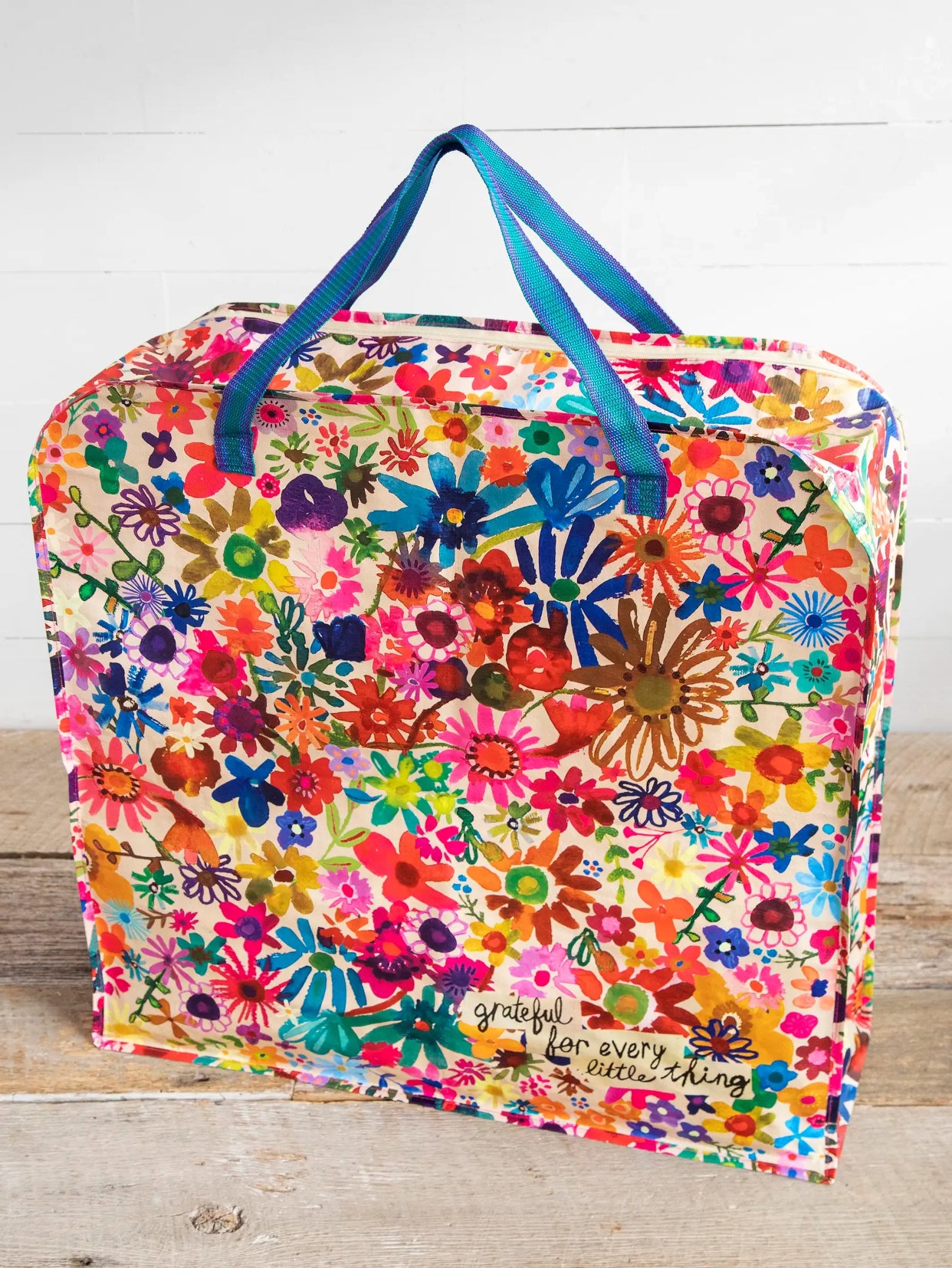 XL Zip Tote- Happy/Grateful