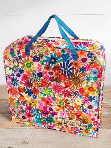 XL Zip Tote- Happy/Grateful