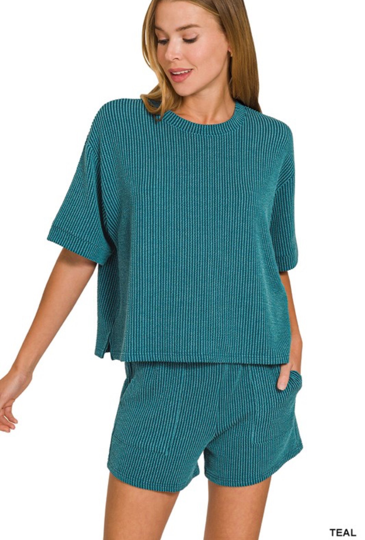 Ribbed Short Set- S M L