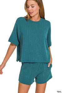 Ribbed Short Set- S M L