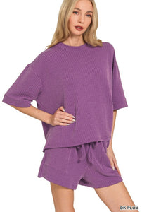 Ribbed Short Set-S M L
