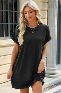 Tshirt Dress- Black S M L XL