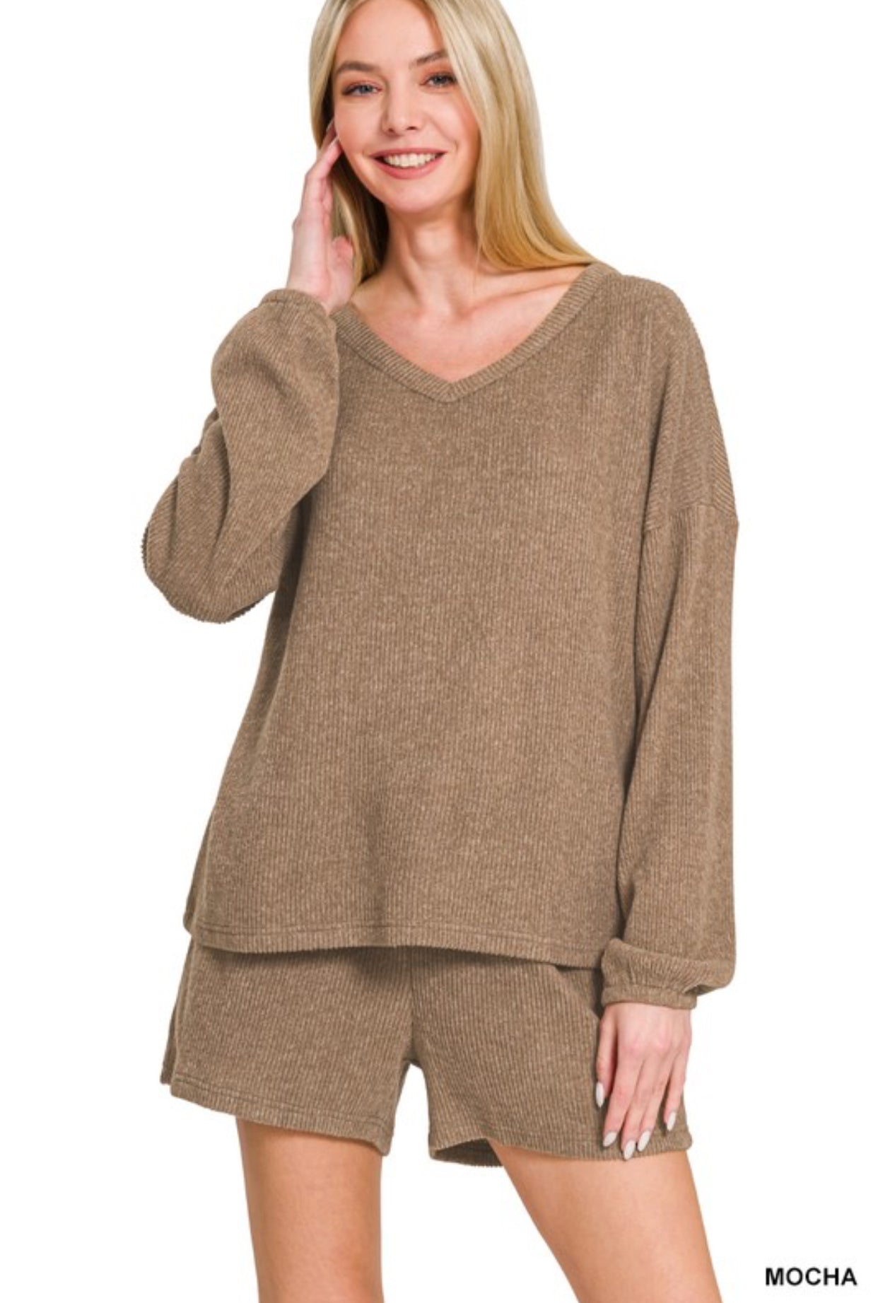 Ribbed Short Set- S M L