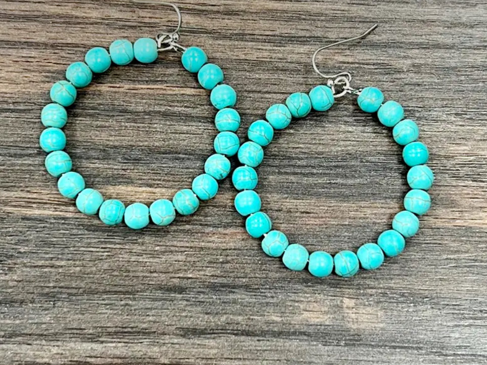 Turquoise Hoop- Small