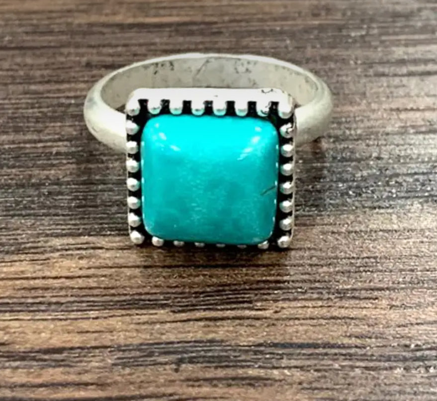 Turquoise Ring- Sm Square
