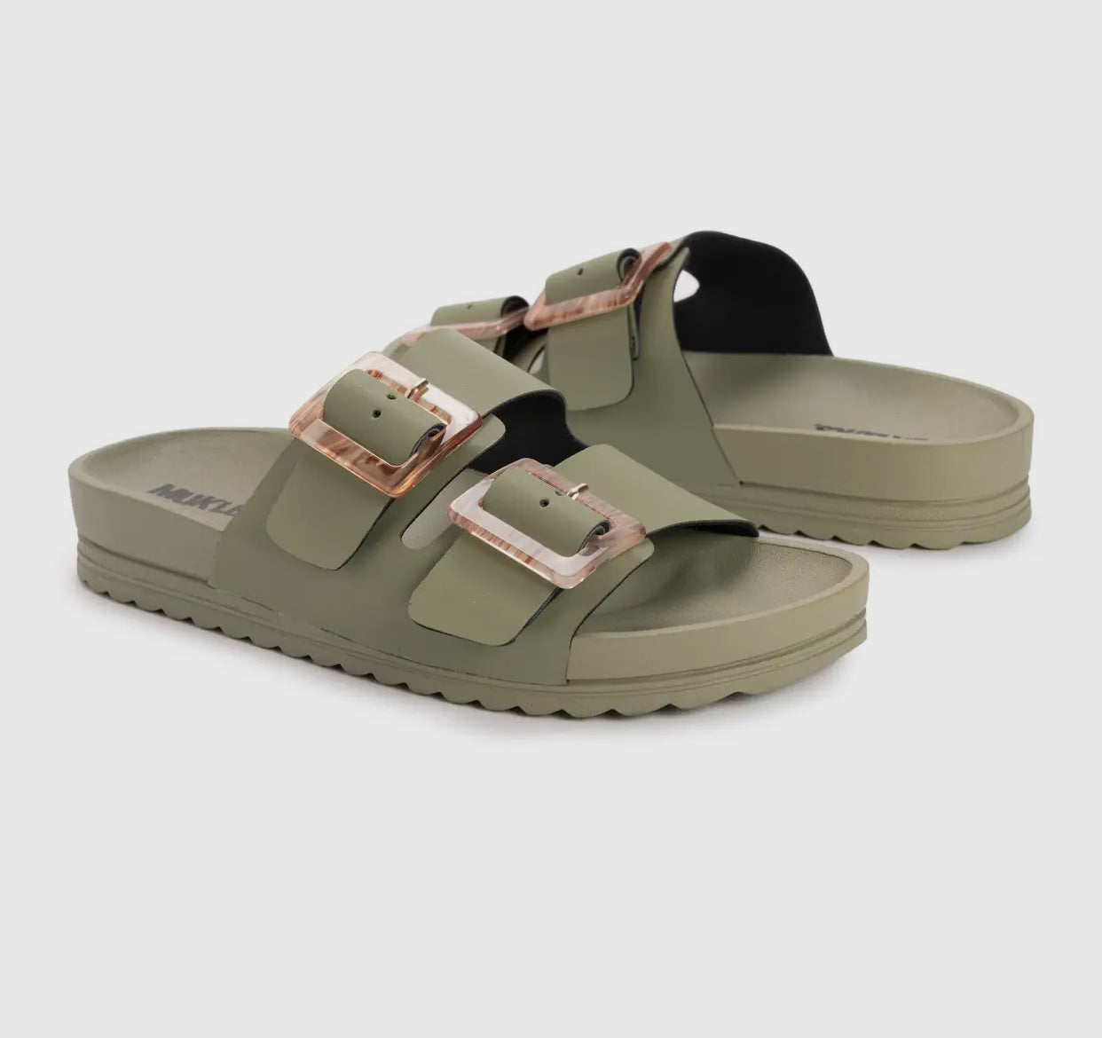 Muk Luks Slides- Olive