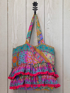 Ruffle Shoulder Bag-Multi Patch