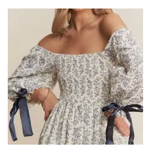 Blue Bow Gauze Dress