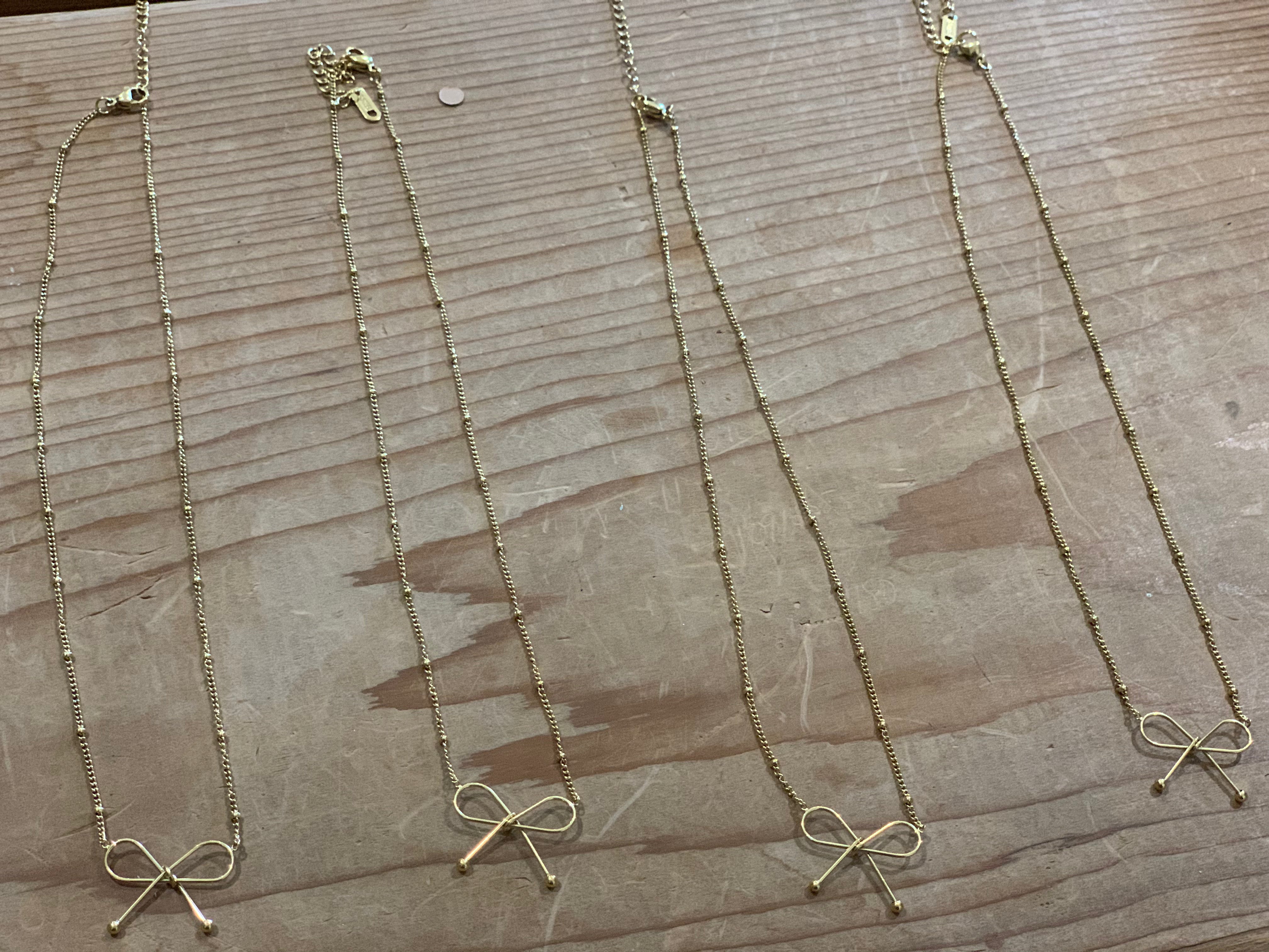 Gold Bow Necklace