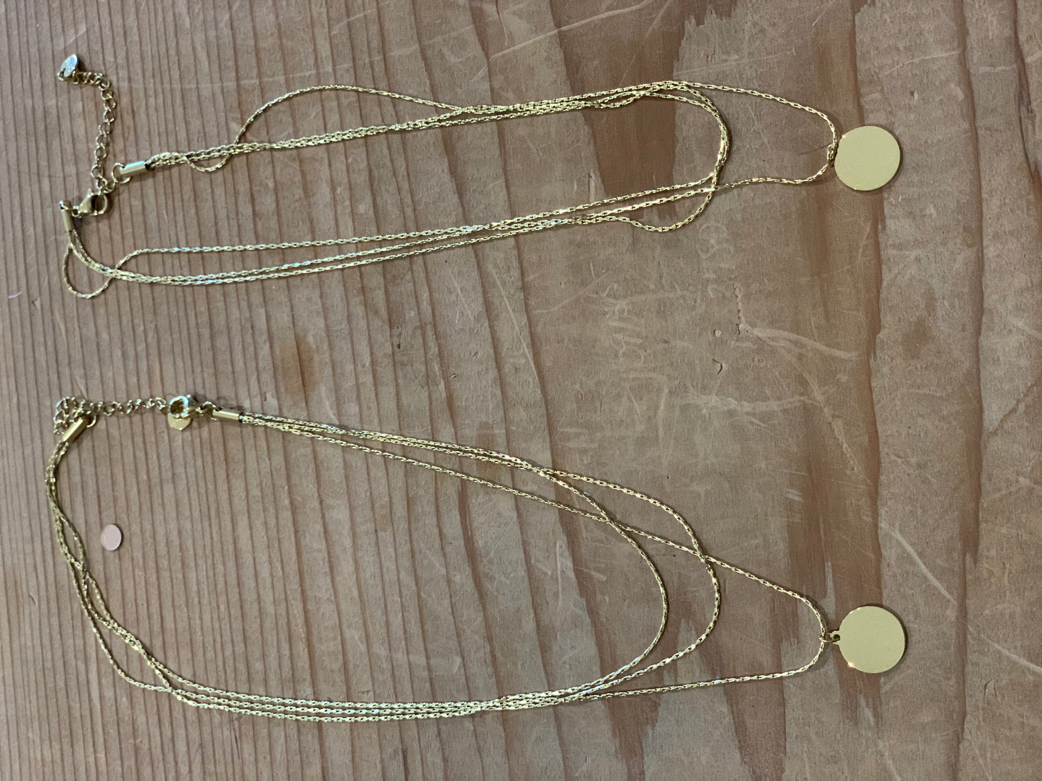 3 layer gold necklace
