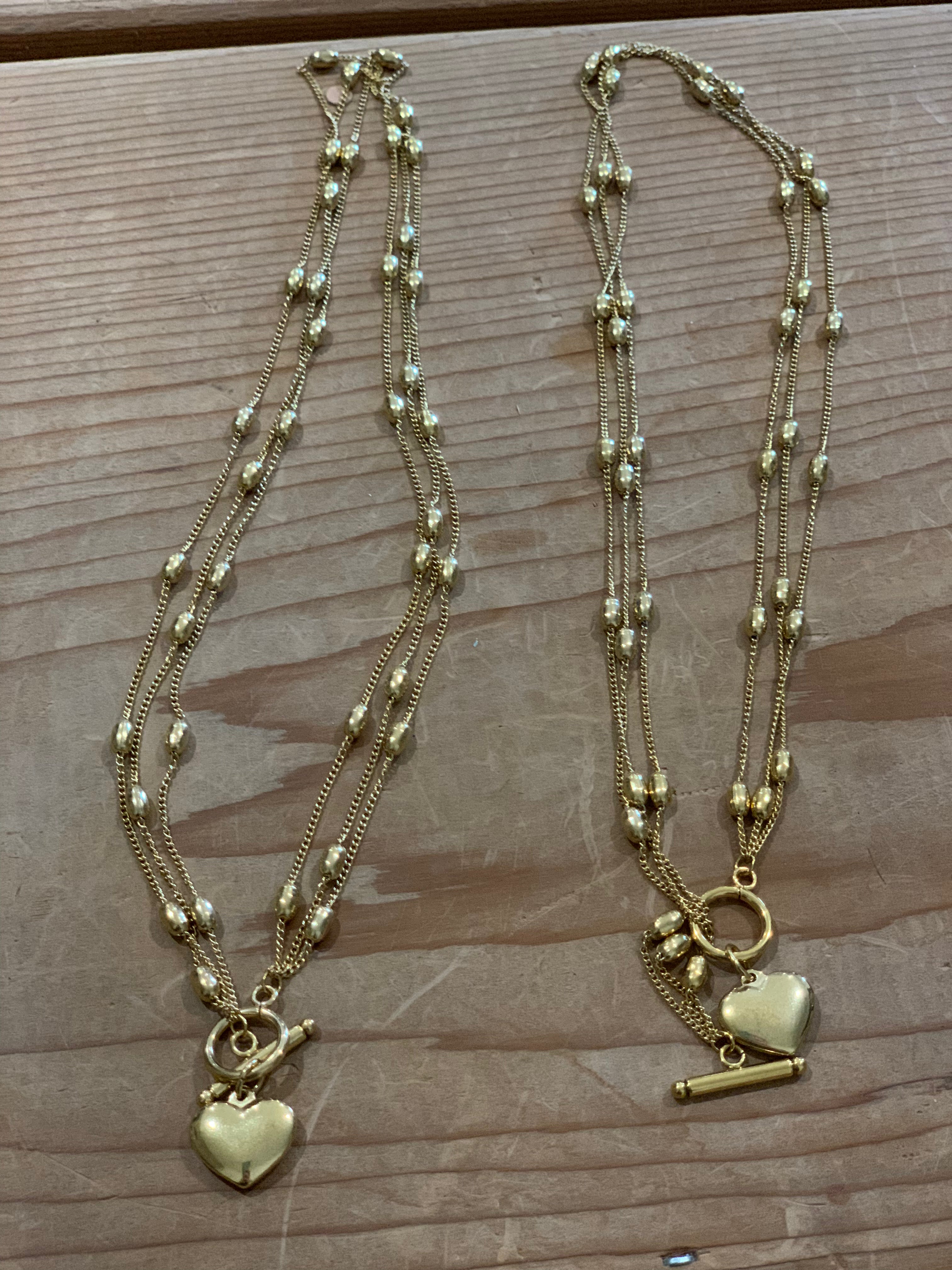 3 layer heart necklace