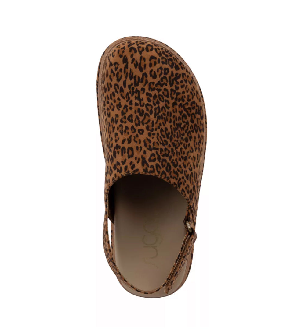 Leopard Print Suede Clogs