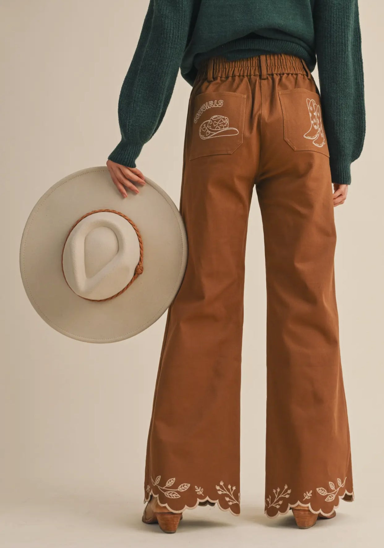 Embroidered Western Pants