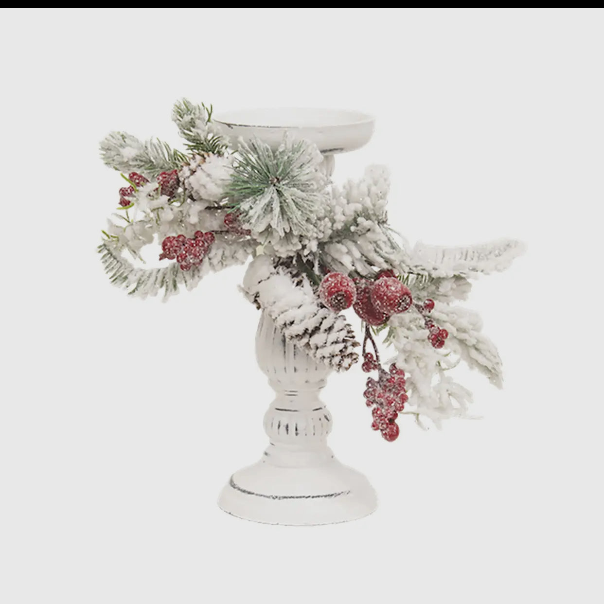 Christmas Candle Pillar- 10”H