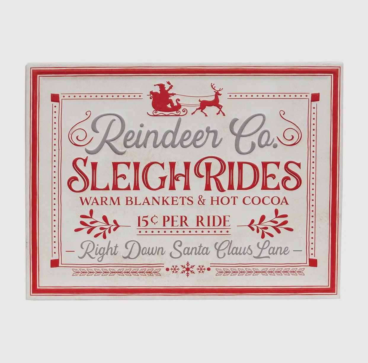 Reindeer Co Sleigh Ride Sign
